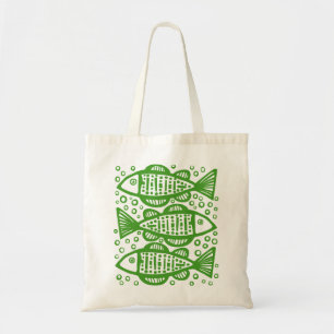 Three Fish - Avocado Green Tote Bag