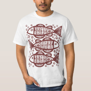 Three Fish - Dark Brown T-Shirt