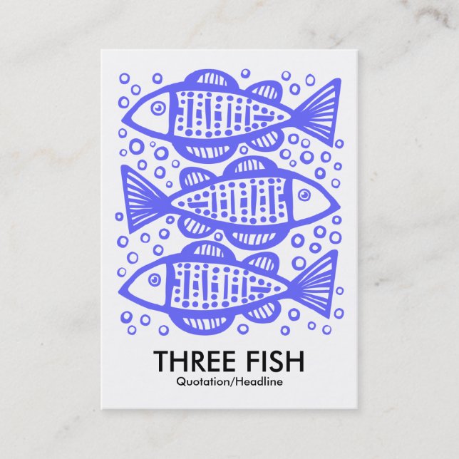 Three Fish - Electric Blue Business Card (Front)