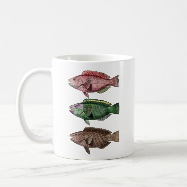 Three Fish, Parrot Fish Mug (Left)