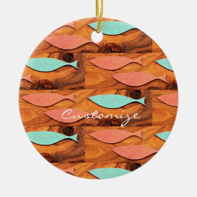 Three Fish Pattern Thunder_Cove Ceramic Ornament (Front)