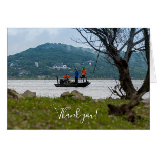 Three Fishermen On Table Rock Thank You Card