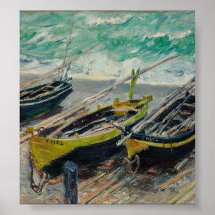 Three Fishing Boats by Claude Monet Poster