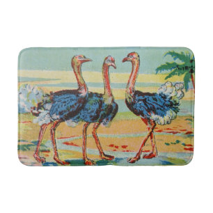 Three Flamingos Bath Mat