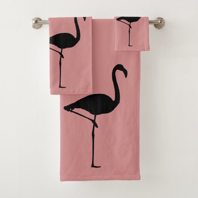 Three Flamingos Bath Towel Set (Insitu)