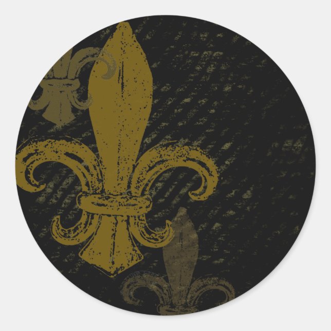 Three Fleur De Lis Classic Round Sticker (Front)