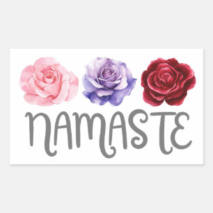 Three Flowers Namaste Sticker