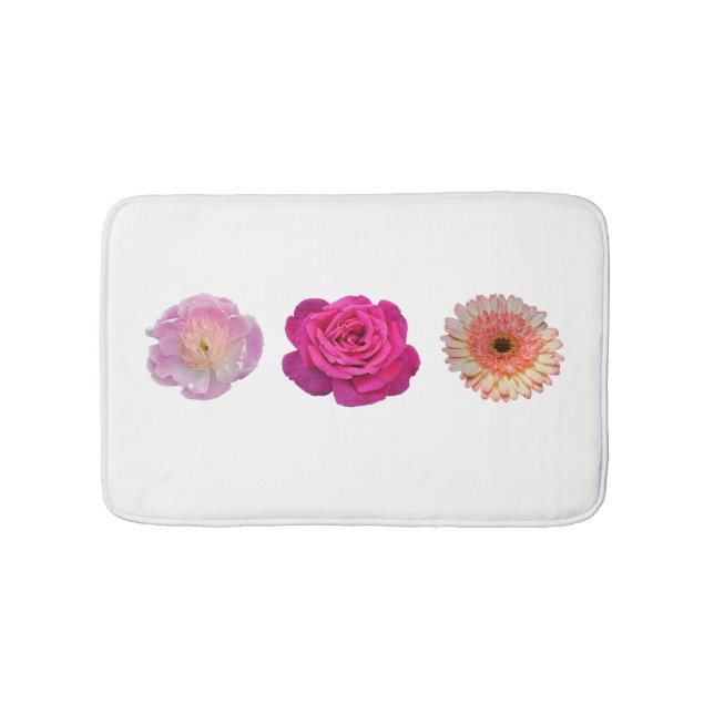 Three flowers pattern     bath mat (Front)