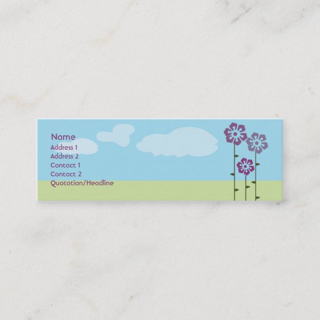 Three Flowers - Skinny Mini Business Card (Front)
