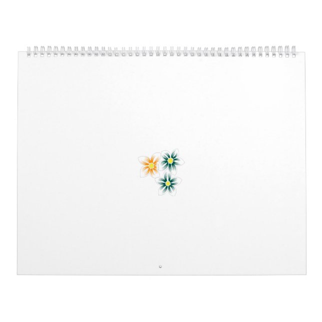 three flowers with green and orange petals calendar (Cover)