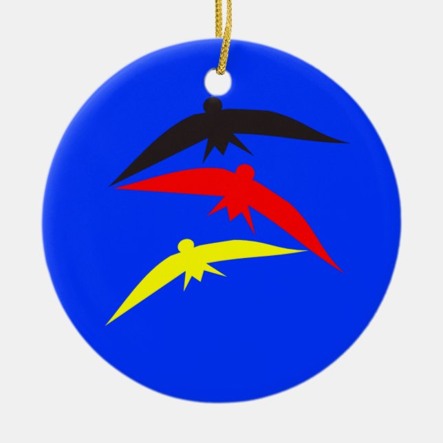 Three flying Birds Ornament (Front)