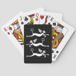 Three Flying cats Playing Cards