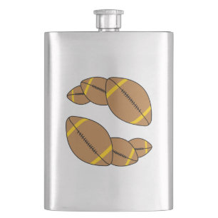 Three Footballs Hip Flask