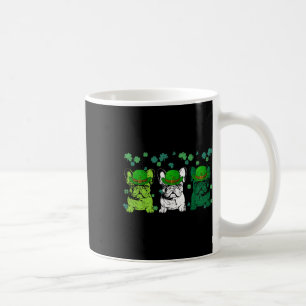 Three French Bulldog Dog Lover Shamrock St Patrick Coffee Mug
