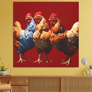Three French Hens Faith Hope Charity Cut Out v2 Canvas Print