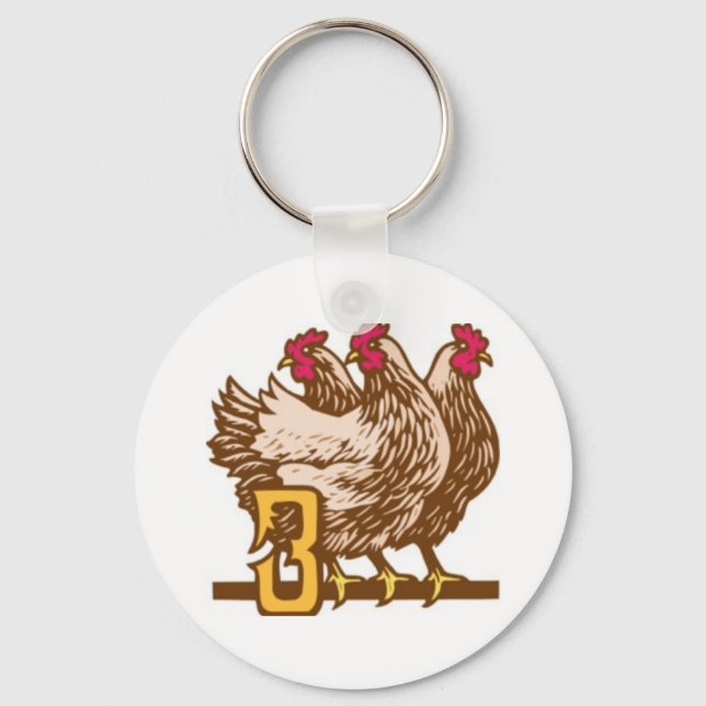 Three French Hens Keychain (Front)