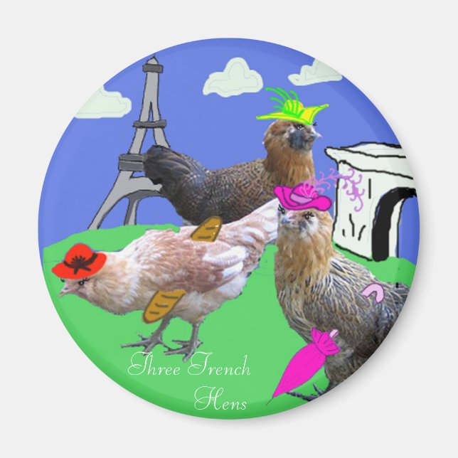 Three French Hens Magnet (Front)