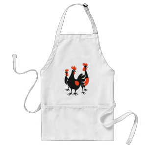 Three French Hens Retro Mid-Century Cut-Out 4 Standard Apron