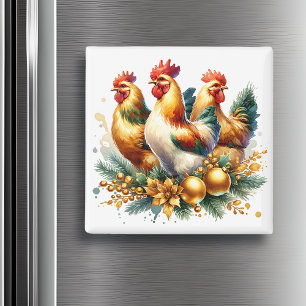 Three French Hens   Twelve Days of Christmas Magnet