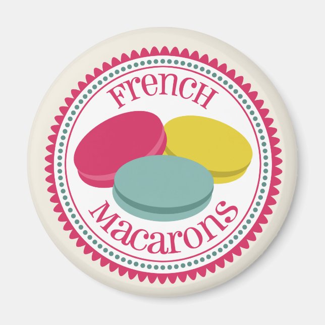 Three French Macarons Magnet (Front)