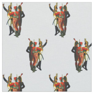 three French soldiers circa 1800 print Fabric