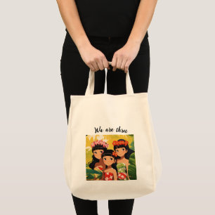 Three Friends print design Tote bag