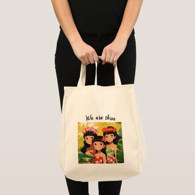 Three Friends print design Tote bag (Front (Product))
