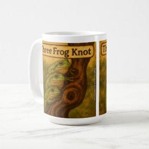Three Frog Knot – Whimsical Amphibian Wordplay Art Coffee Mug