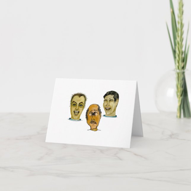 Three Funny Guys and Two are Laughing Card (Front)