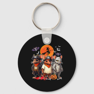 Three Funny Rats Costume Pirate Boo Mummy Hallowee Keychain