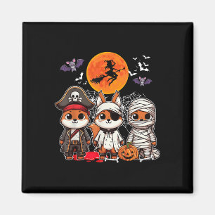 Three Funny Squirrels Costume Pirate Boo Mummy Hal Magnet