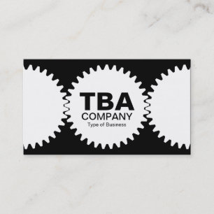 Three Gears - Black and White Business Card