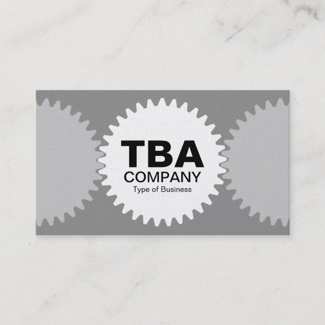 Three Gears v2 - White and Grey 8f8f8f (Gold) Business Card (Front)