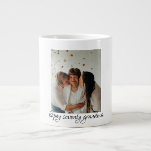 Three generation happy birthday grandma  large coffee mug