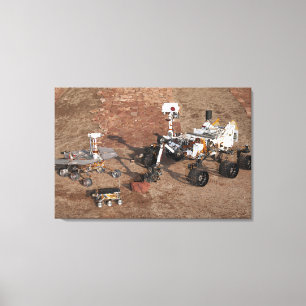 Three Generations Of Mars Rovers. Canvas Print