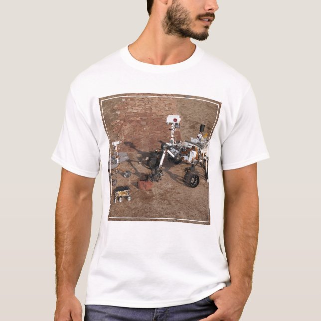 Three Generations Of Mars Rovers. T-Shirt (Front)