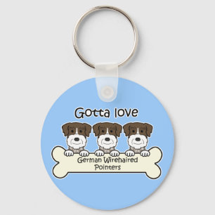 Three German Shorthaired Pointers Keychain