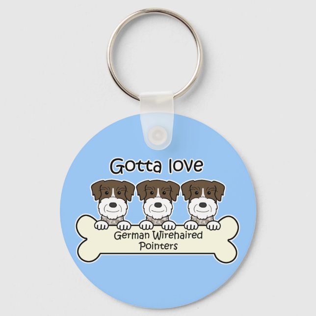 Three German Shorthaired Pointers Keychain (Front)