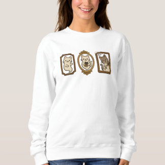 Three Ghost Cats in Ornate Frames | Cute Halloween Sweatshirt