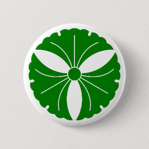 Three ginkgo leaves 2 inch round button