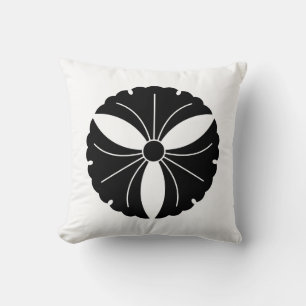Three ginkgo leaves throw pillow