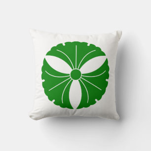 Three ginkgo leaves throw pillow