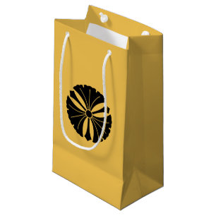 Three ginkgo leaves with swords small gift bag