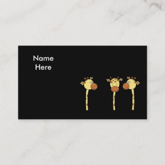 Three Giraffes Cartoon. Business Card