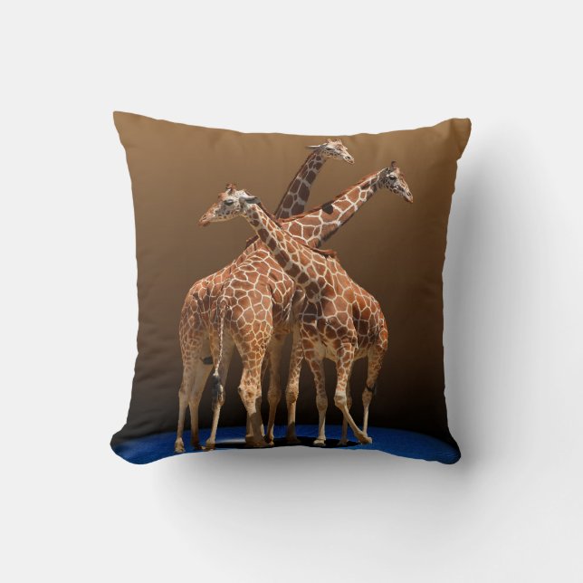 THREE GIRAFFES THROW PILLOW (Front)