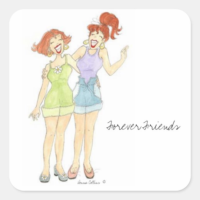 Three girl friends forever sticker (Front)