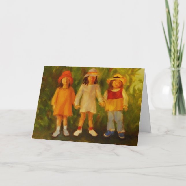 Three Girls - Childhood Friends Forever Card (Front)