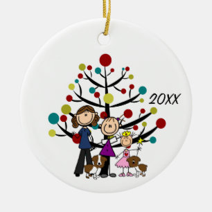 Three GIrls, Two Dogs Holiday Ornament