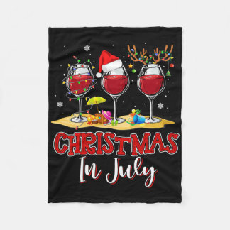 Three Gl Of Red Wine Funny Drinker Christmas In Ju Fleece Blanket