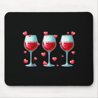 Three Gles Of Wine Valentines Day Couple Funny Dri Mouse Pad
